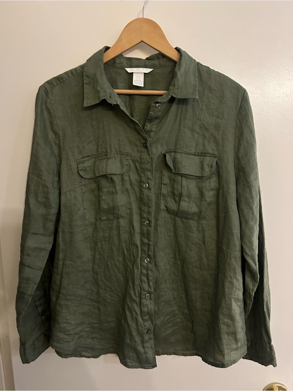 H&M Olive Green Women's Button-Down Shirt